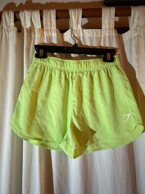 Gymshark neon green running shorts size small